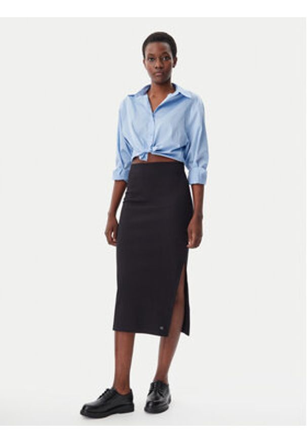 Calvin Klein Jeans Spódnica ołówkowa J20J225331 Czarny Slim Fit. Kolor: czarny. Materiał: bawełna