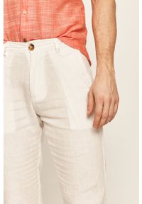 Guess Jeans - Spodnie. Kolor: biały. Materiał: bawełna, jeans, materiał, tkanina, len, poliester. Wzór: gładki #3