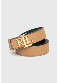 Lauren Ralph Lauren pasek skórzany dwustronny kolor zielony. Kolor: zielony. Materiał: skóra #3