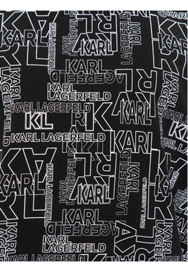 Karl Lagerfeld - KARL LAGERFELD Bluza 705060 541900 Czarny Regular Fit. Typ kołnierza: dekolt w karo. Kolor: czarny. Materiał: bawełna