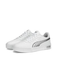 Buty do chodzenia damskie Puma Carina 2.0 Space. Kolor: biały, wielokolorowy, szary. Materiał: skóra. Szerokość cholewki: normalna. Sport: turystyka piesza