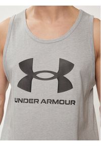 Under Armour Tank top Ua Sportstyle Logo Tank 1382883-035 Szary Loose Fit. Kolor: szary. Materiał: syntetyk, bawełna