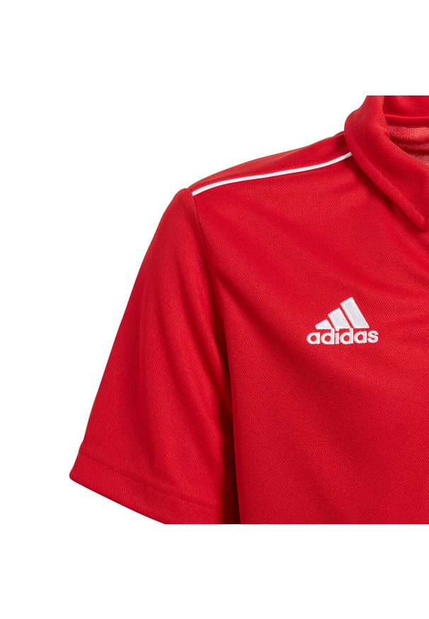 Adidas - Koszulka polo spiłkarska dla dzieci adidas Core 18 Polo JUNIOR. Typ kołnierza: polo. Kolor: czerwony. Sport: piłka nożna