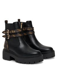 Guess Botki FLTSDR FAL10 Czarny. Kolor: czarny. Materiał: skóra