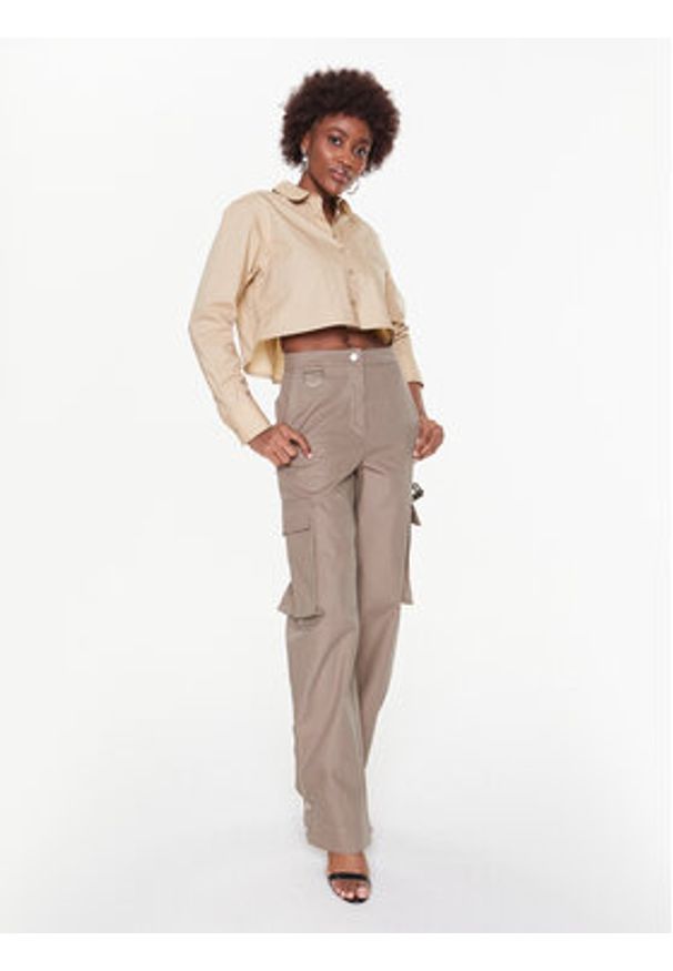 Remain Koszula Cotton Poplin RM2069 Beżowy Regular Fit. Kolor: beżowy. Materiał: bawełna