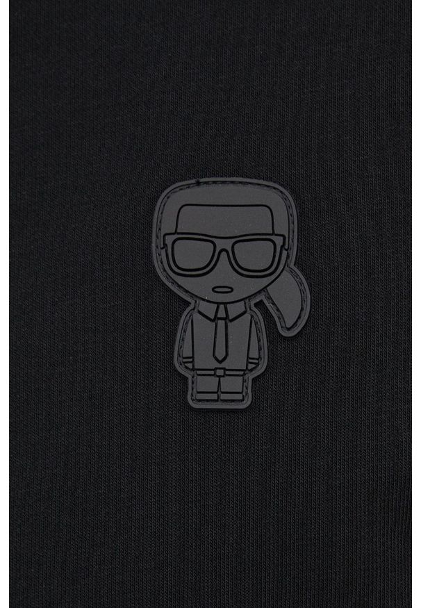 Karl Lagerfeld bluza męska kolor czarny z aplikacją. Okazja: na co dzień. Kolor: czarny. Materiał: materiał. Wzór: aplikacja. Styl: casual