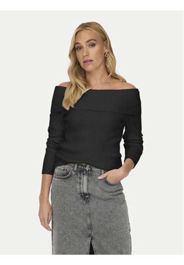 only - ONLY Sweter Katia 15311830 Czarny Regular Fit. Kolor: czarny. Materiał: syntetyk