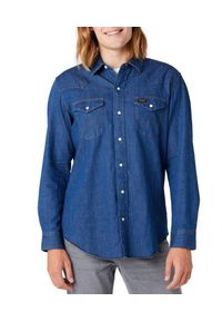 Wrangler - WRANGLER LS WORKSHIRT MĘSKA KOSZULA JEANSOWA MID HEMP W5D1BKH98. Materiał: jeans