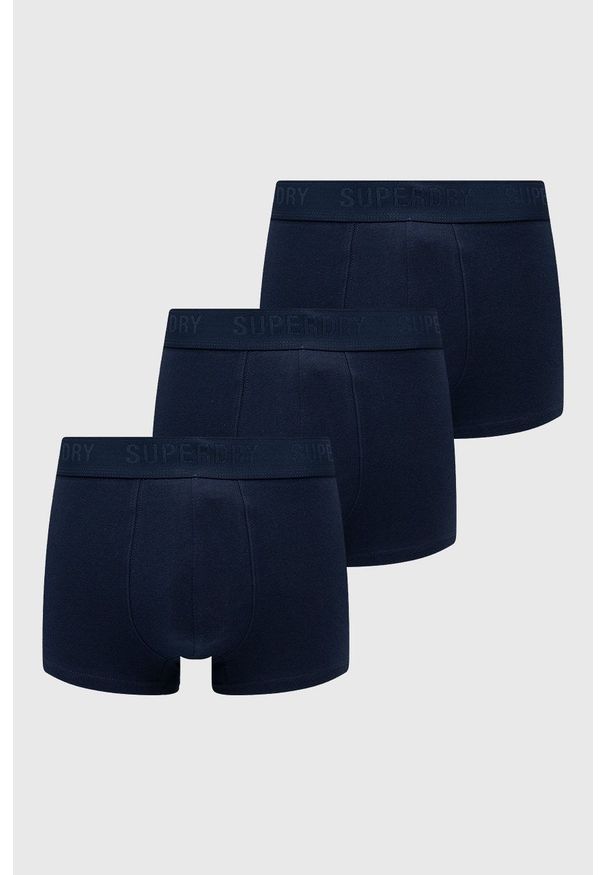 Superdry Bokserki (3-pack) męskie kolor granatowy. Kolor: niebieski. Materiał: bawełna