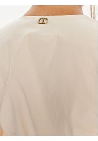 TwinSet - TWINSET Sukienka koszulowa 241TT2051 Beżowy Loose Fit. Kolor: beżowy. Materiał: bawełna. Typ sukienki: koszulowe