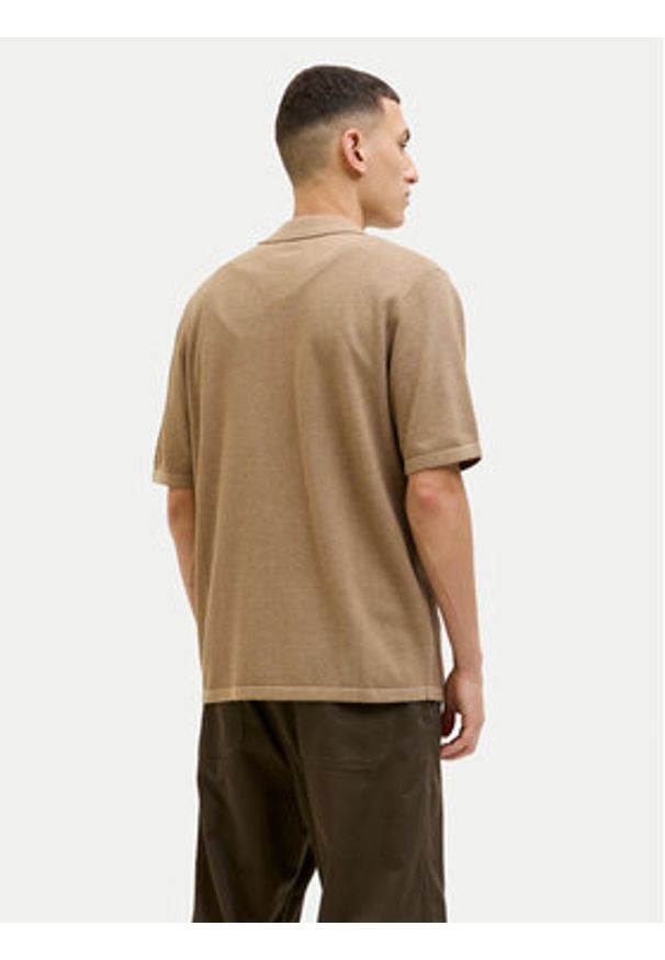 Jack & Jones - Jack&Jones Polo Orion 12268226 Beżowy Relaxed Fit. Typ kołnierza: polo. Kolor: beżowy. Materiał: syntetyk