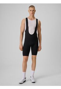 4f - 4F Spodenki kolarskie z żelową wkładką męskie - czarne M. Kolor: czarny. Materiał: materiał, włókno. Długość: długie. Sport: kolarstwo #1