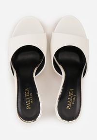 Renee - Białe Klapki z Wyciętą Cholewką Glyserris. Okazja: na imprezę, na co dzień. Kolor: biały. Materiał: skóra. Styl: casual, elegancki #9