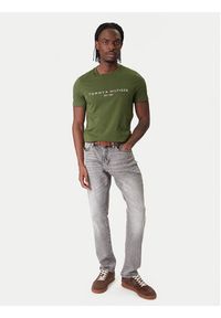 TOMMY HILFIGER - Tommy Hilfiger T-Shirt Logo MW0MW11797 Zielony Regular Fit. Kolor: zielony. Materiał: bawełna #4