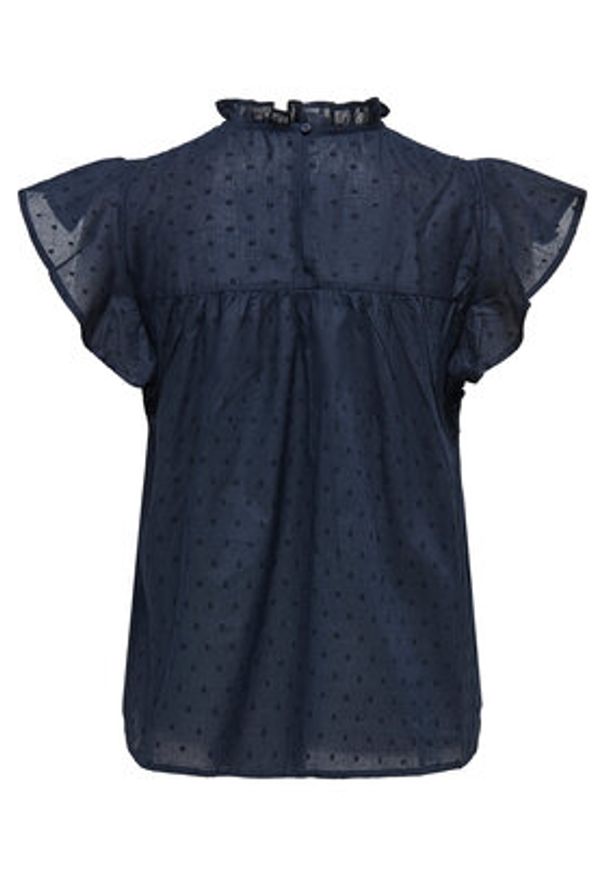 only - ONLY Bluzka Katti 15337637 Granatowy Regular Fit. Kolor: niebieski. Materiał: bawełna