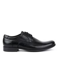 Kampol Buty męskie eleganckie skórzane 344KAM czarne. Kolor: czarny. Materiał: skóra. Obcas: na obcasie. Styl: elegancki. Wysokość obcasa: średni #1