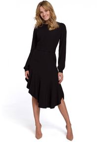 Sukienki.shop - Asymetryczna sukienka z falbaną w stylu flamenco. Typ sukienki: asymetryczne #3
