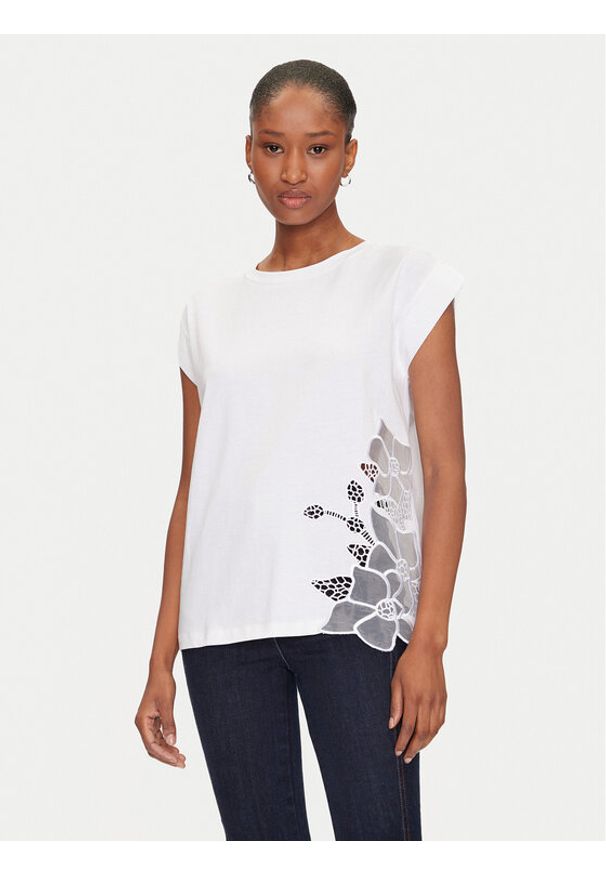 Marciano Guess T-Shirt 5GGI02 6298A Biały Regular Fit. Kolor: biały. Materiał: bawełna