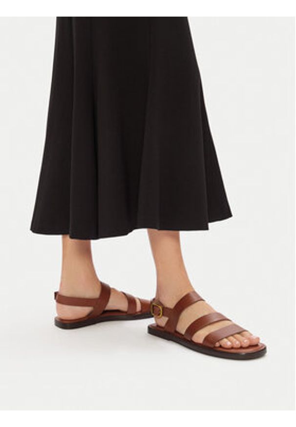 Gino Rossi Sandały ALMA-118077 Brązowy. Kolor: brązowy. Materiał: skóra