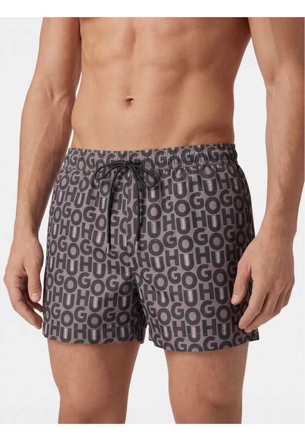 Hugo - HUGO Szorty kąpielowe Nalu 50561228 Szary Regular Fit. Kolor: szary. Materiał: syntetyk