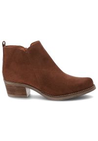Brązowe Kowbojki Hee Stylowe Zamszowe Buty Damskie. Kolor: brązowy. Materiał: zamsz. Sezon: zima, jesień. Obcas: na obcasie. Styl: elegancki. Wysokość obcasa: średni #5