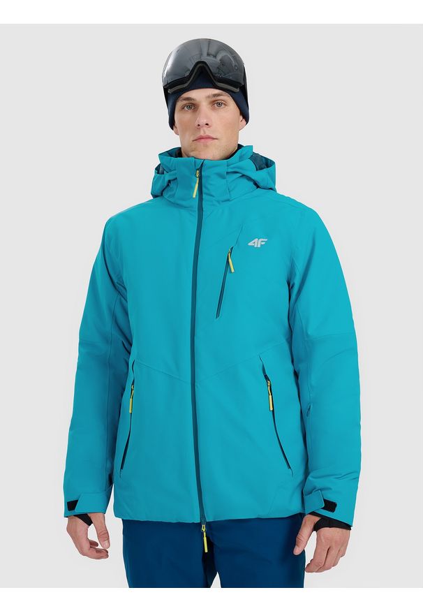 4f - 4F Kurtka narciarska membrana 10000 męska - niebieska M. Kolor: niebieski. Materiał: materiał. Wzór: gładki. Sezon: zima