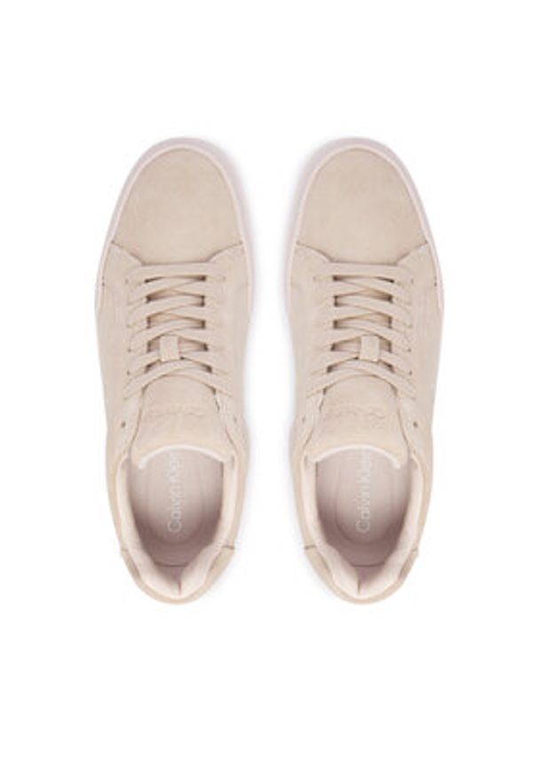 Calvin Klein Sneakersy Chunky Cupsole Lace Up Su Ml YW0YW01949 Beżowy. Kolor: beżowy. Materiał: skóra, zamsz