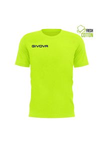 Koszulka Givova Fluo Żółta do Sportu i Wypoczynku. Kolor: pomarańczowy. Materiał: bawełna. Sport: piłka nożna