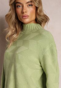 Renee - Zielony Golf z Długim Rękawem Oligese. Typ kołnierza: golf. Kolor: zielony. Materiał: dzianina, tkanina. Długość rękawa: długi rękaw. Długość: długie. Styl: elegancki