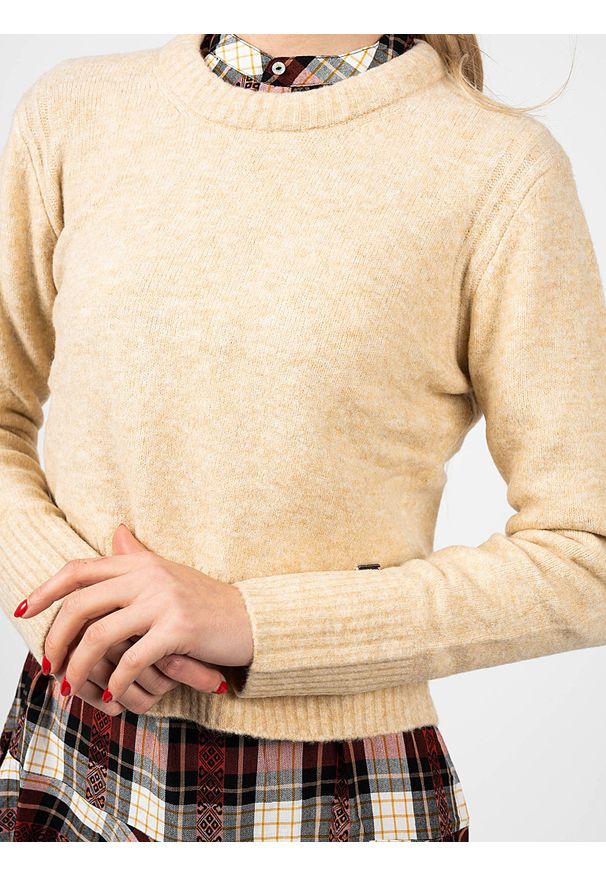 Pepe Jeans Sweter "Bonnie" | PL701906 | Bonnie | Kobieta | Piaskowy. Materiał: akryl, wełna, nylon, elastan. Długość: krótkie