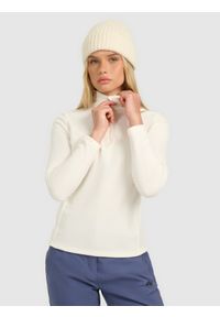 4f - 4F Bielizna termiczna polarowa (góra) damska - beżowa XL. Typ kołnierza: kołnierzyk stójkowy. Kolor: beżowy. Materiał: polar. Sezon: zima. Sport: turystyka piesza #1