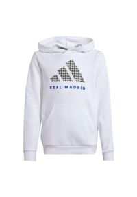 Adidas - Bluza z kapturem Real Madrid Kids. Typ kołnierza: kaptur. Kolor: biały. Materiał: materiał