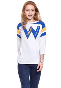 Wrangler - WRANGLER T SHIRT DAMSKI B&Y LS LOOSE TEE WHITE W723LEA12 112130926. Wzór: nadruk #1