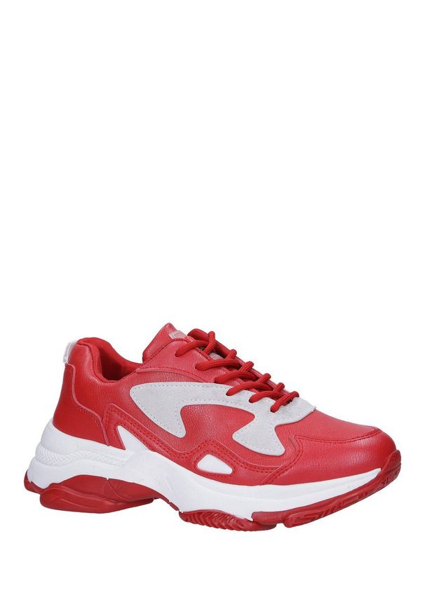 Casu - Czerwone buty sportowe sneakersy sznurowane casu ds13003. Kolor: czerwony