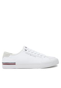 TOMMY HILFIGER - Tommy Hilfiger Tenisówki Core Corporate Vulc Canvas FM0FM05398 Biały. Kolor: biały. Materiał: materiał