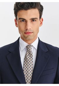 Pako Lorente - PAKO LORENTE - Wełniany granatowy garnitur męski. Kolor: niebieski. Materiał: wełna #7