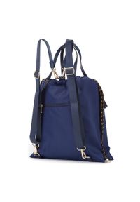 Wittchen - Damski plecak ze ściągaczem. Kolor: niebieski. Materiał: nylon. Wzór: aplikacja, paski. Styl: młodzieżowy, klasyczny #6