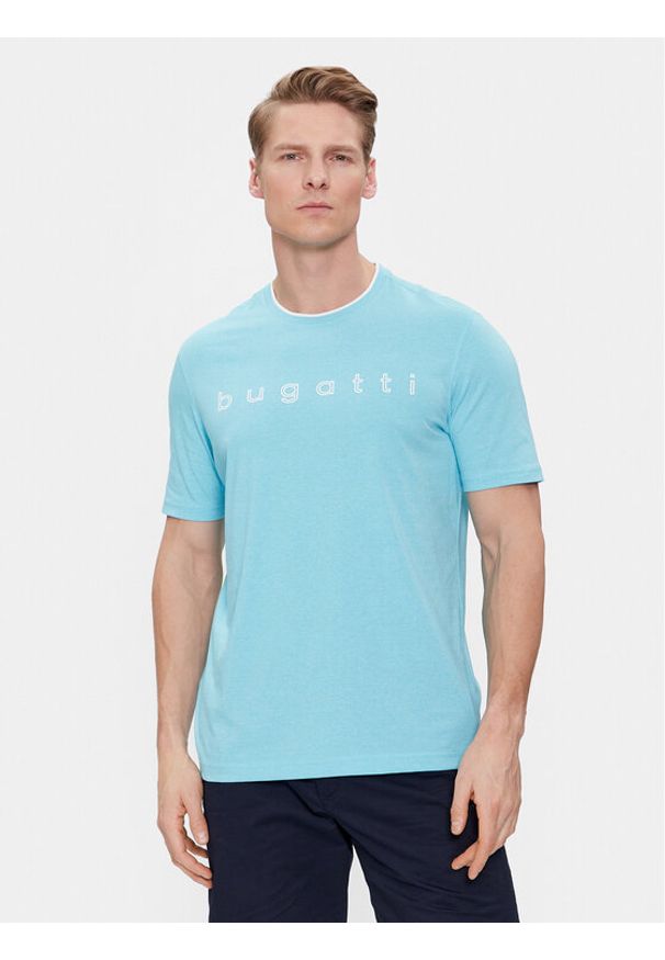 Bugatti T-Shirt 8350 35042 Błękitny Regular Fit. Kolor: niebieski