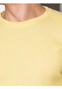 Ombre Clothing - Longsleeve męski bez nadruku L119 - żółty - XXL. Kolor: żółty. Materiał: bawełna, tkanina, poliester. Długość rękawa: długi rękaw