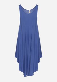 Born2be - Granatowa Rozkloszowana Sukienka z Bawełny Tesaxelle. Okazja: na spotkanie biznesowe, na co dzień. Kolor: niebieski. Materiał: bawełna. Typ sukienki: proste. Styl: elegancki, casual, biznesowy #3