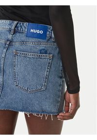 Hugo - HUGO Spódnica jeansowa Galanie 50561137 Niebieski Regular Fit. Kolor: niebieski. Materiał: bawełna #3