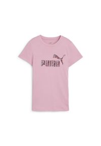 Puma - Damska koszulka ESS+ ANIMAL PUMA Mauved Out Pink. Kolor: różowy. Materiał: jersey. Wzór: motyw zwierzęcy