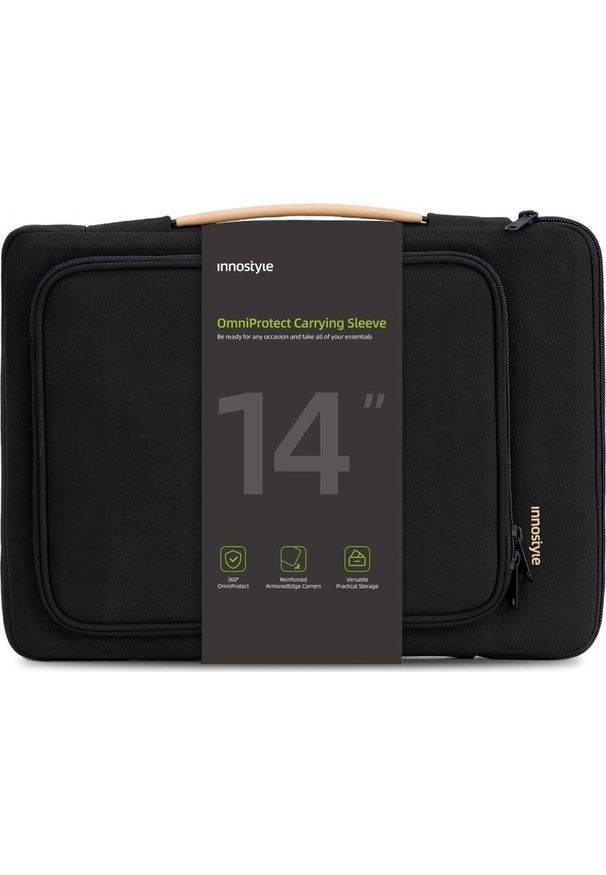 Torba Innostyle INNOSTYLE TORBA NA LAPTOPA 14" WODOODPORNA ETUI CASE OMNIPROTECT CZARNA. Kolor: czarny