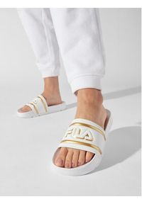 Fila Klapki Morro Bay Logo Slipper Wmn FFW0102.13069 Biały. Kolor: biały. Materiał: skóra