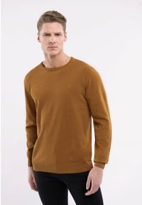 Volcano - Lekki sweter S-RADO. Kolekcja: plus size. Materiał: skóra, dzianina, materiał, bawełna, włókno. Wzór: gładki, ze splotem, haft. Styl: klasyczny