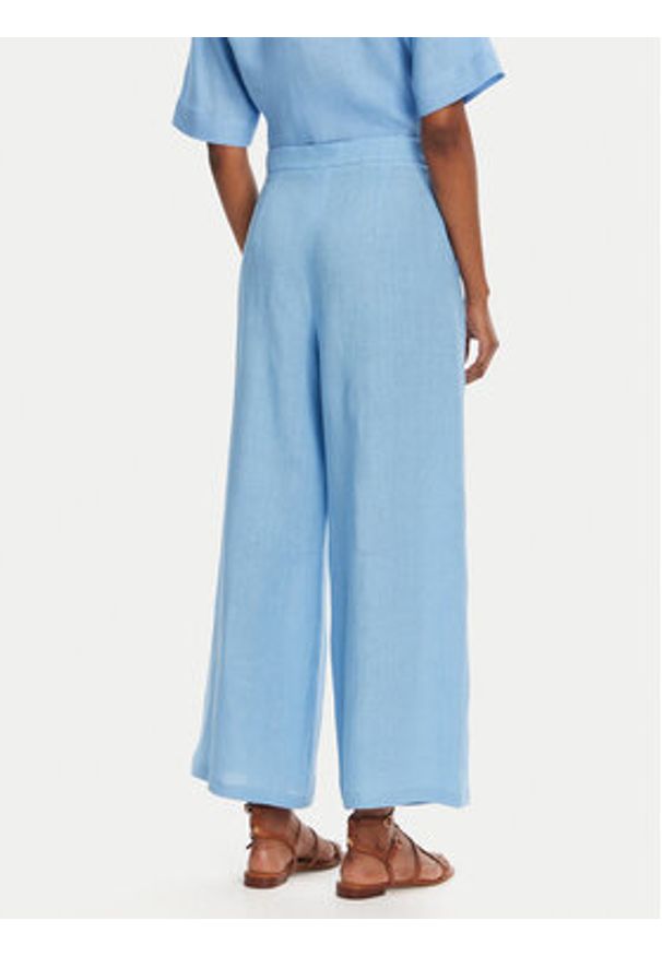 Marella Kuloty Silvana 2515131022 Błękitny Regular Fit. Kolor: niebieski. Materiał: len