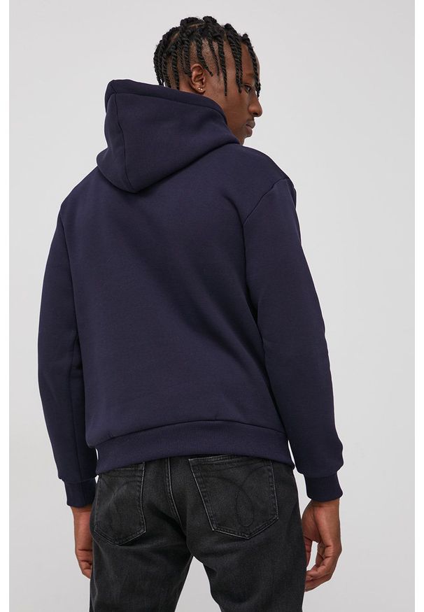 Premium by Jack&Jones Bluza męska kolor granatowy z kapturem gładka. Typ kołnierza: kaptur. Kolor: niebieski. Materiał: dzianina. Wzór: gładki