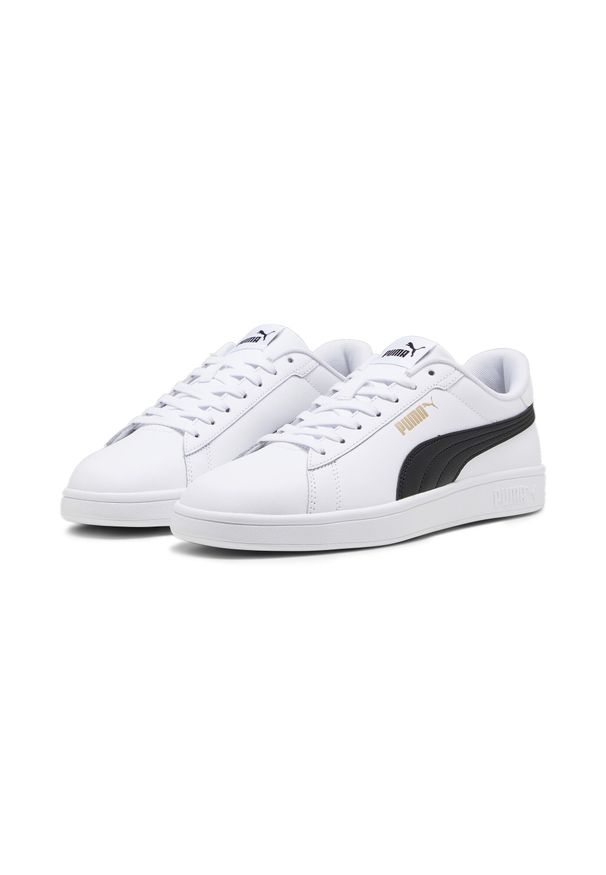 Puma - Sneakersy Smash 3.0 L PUMA White Black Gold. Kolor: żółty, wielokolorowy, czarny, biały. Sport: tenis