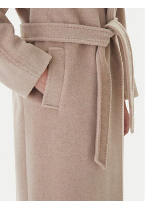 Weekend Max Mara Płaszcz wełniany Tempera 2525016082 Beżowy Regular Fit. Kolor: beżowy. Materiał: wełna