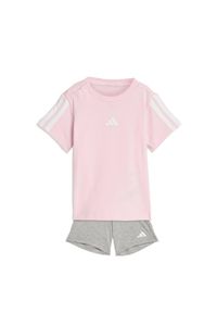 Adidas - Zestaw dziecięcy z koszulką Essentials. Okazja: na uczelnię. Kolor: różowy, wielokolorowy, biały. Materiał: dresówka. Styl: sportowy #1